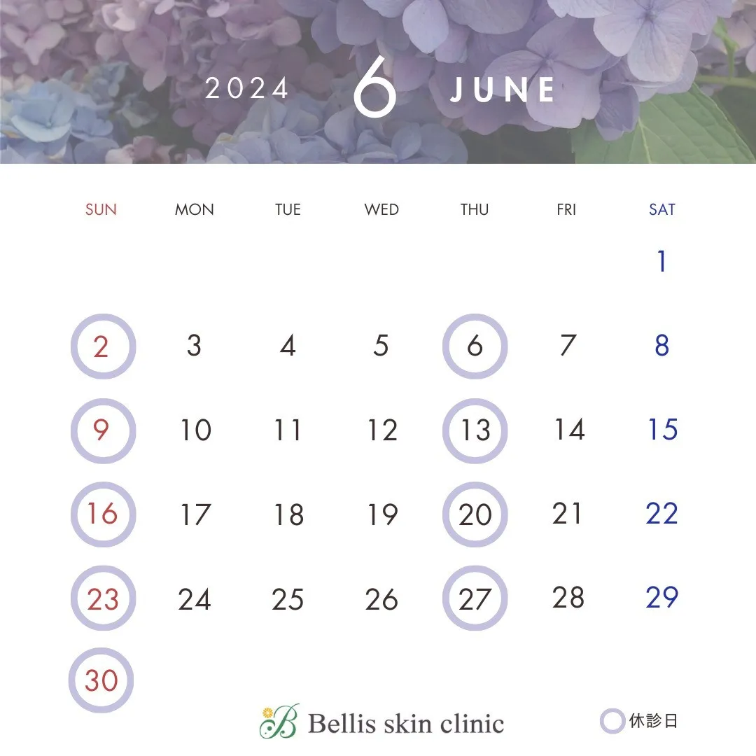 6月の営業カレンダーをご案内いたします。